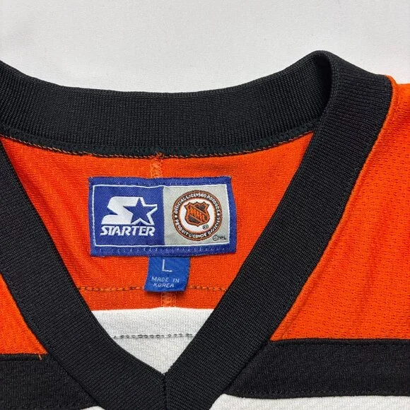 Vintage Philadelphia Flyers Starter Hockey Home Jersey White Sz L NHL - Picture 7 of 12